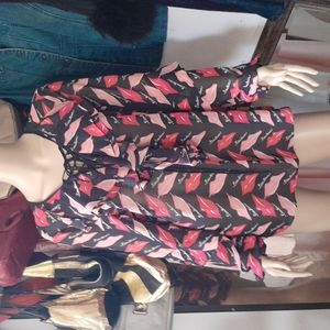 Sheer Ruffled chiffon  Blouse by Bi`sou Bi`sou. Sz L